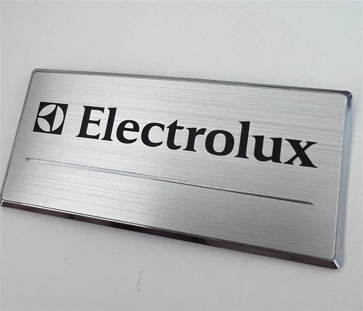 Brushed Aluminum Logo Sticker Label